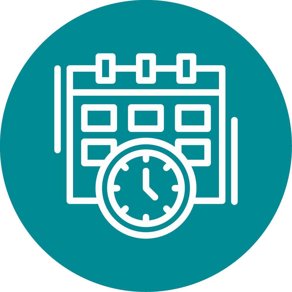 Deadline Outline Circle Icon vector