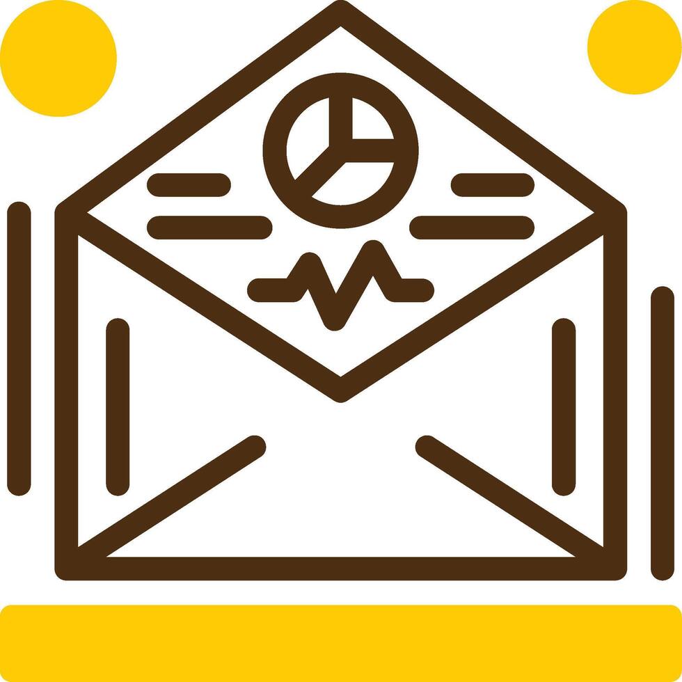 correo electrónico márketing analítica amarillo mentir circulo icono vector