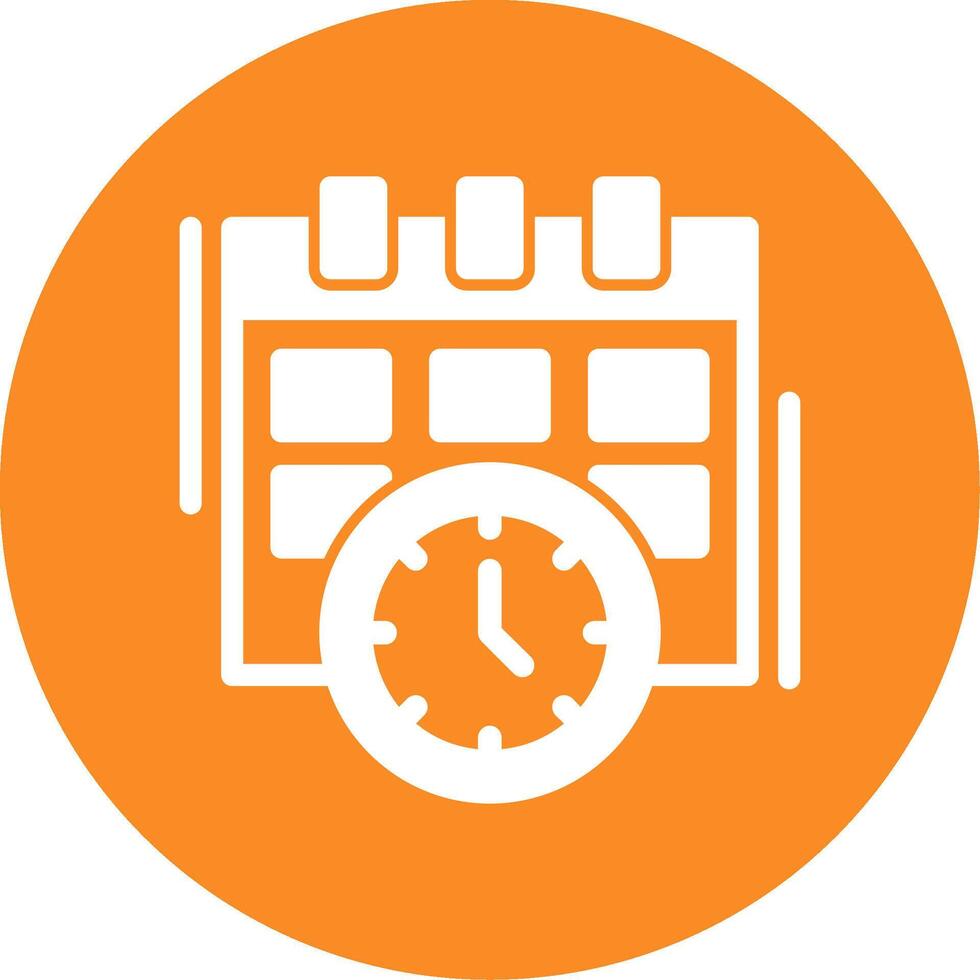 Deadline Glyph Circle Icon vector