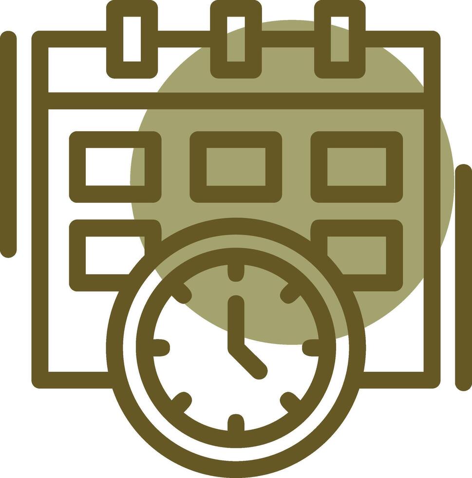 Deadline Linear Circle Icon vector