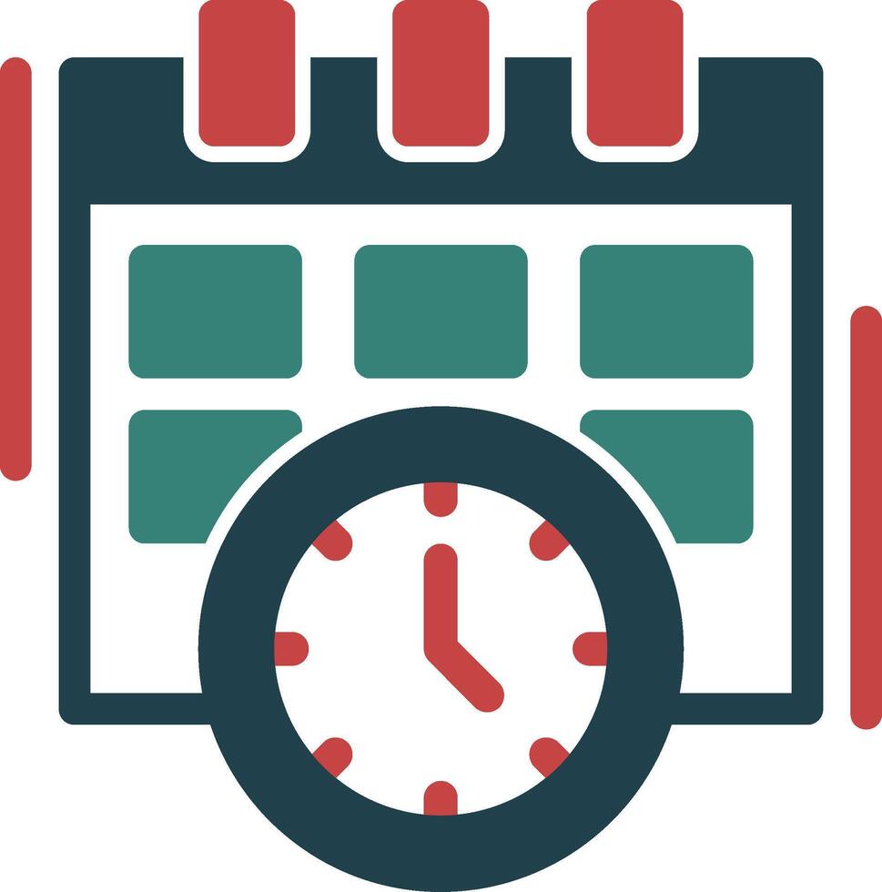 Deadline Line Two Color Icon vector