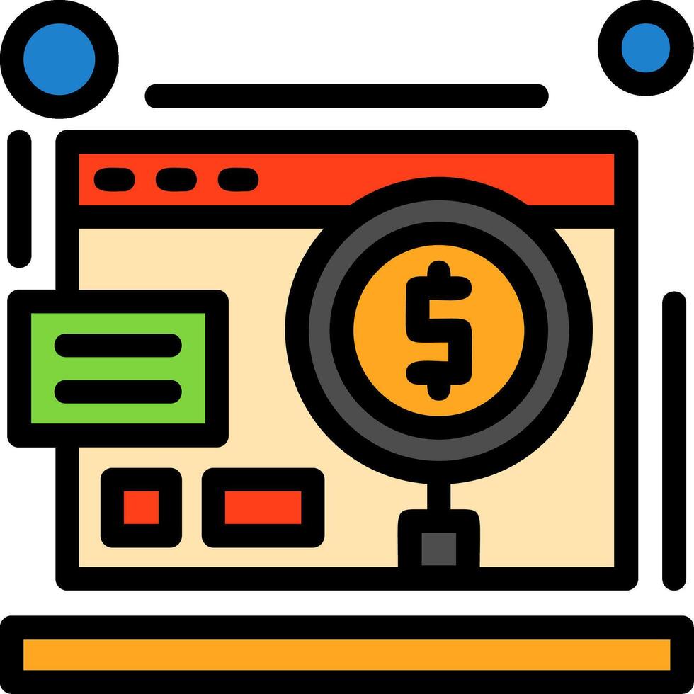 Paid advertising analytics Line Filled Icon vector