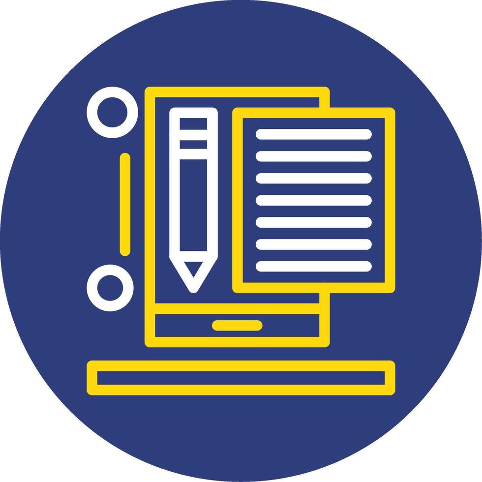 Content writer Dual Line Circle Icon vector