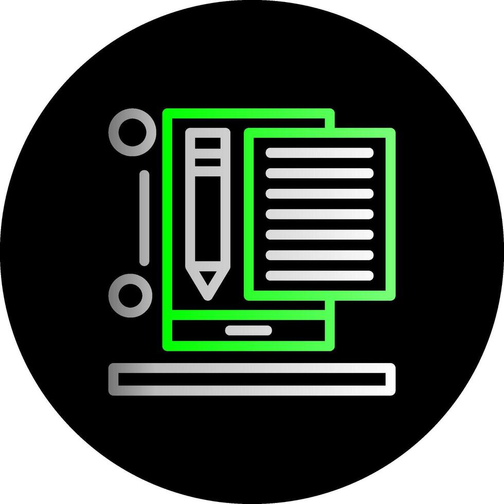 Content writer Dual Gradient Circle Icon vector
