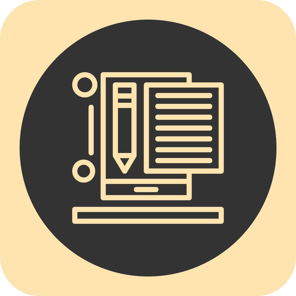 Content writer Linear Round Icon vector