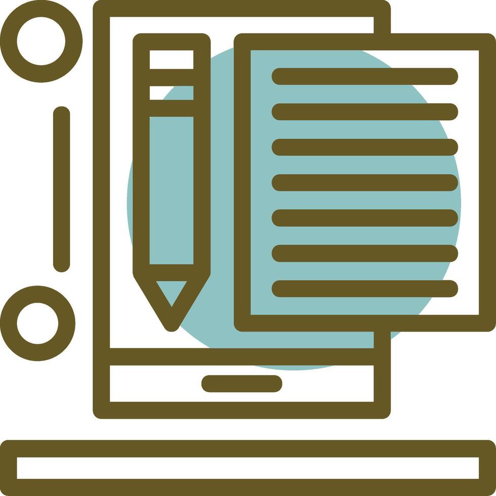 Content writer Linear Circle Icon vector