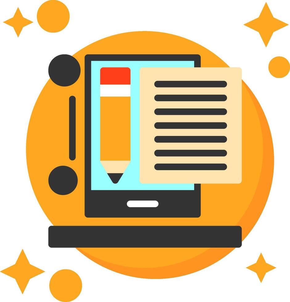 Content writer Tailed Color Icon vector