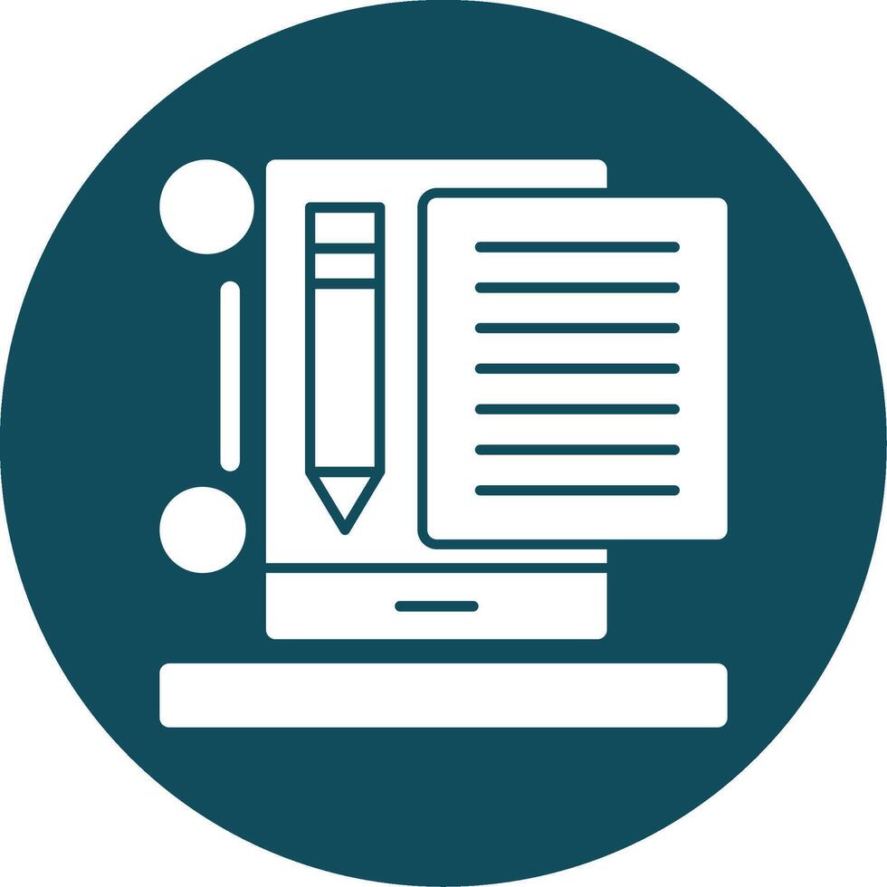 Content writer Glyph Circle Icon vector