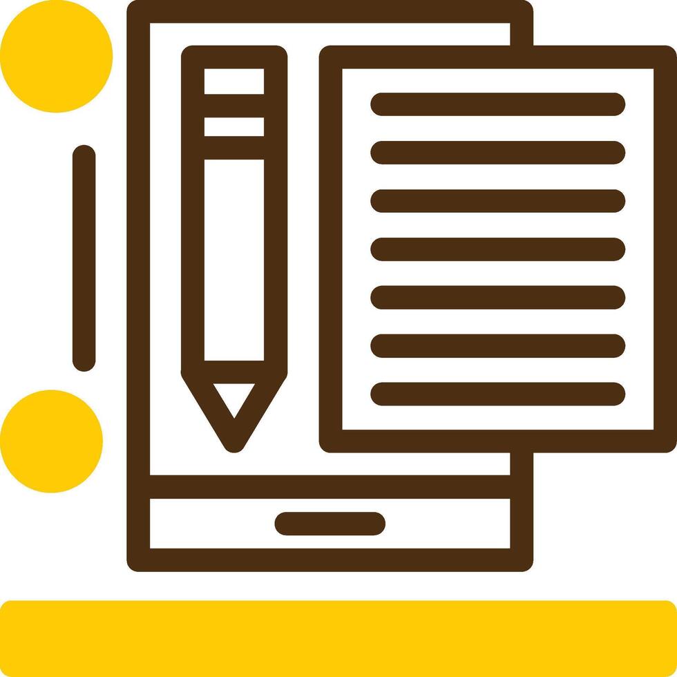 Content writer Yellow Lieanr Circle Icon vector