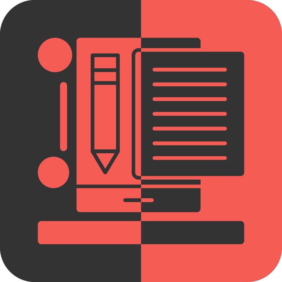 Content writer Red Inverse Icon vector