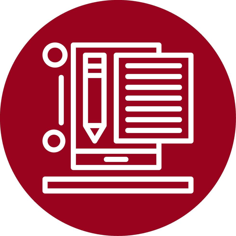 Content writer Outline Circle Icon vector