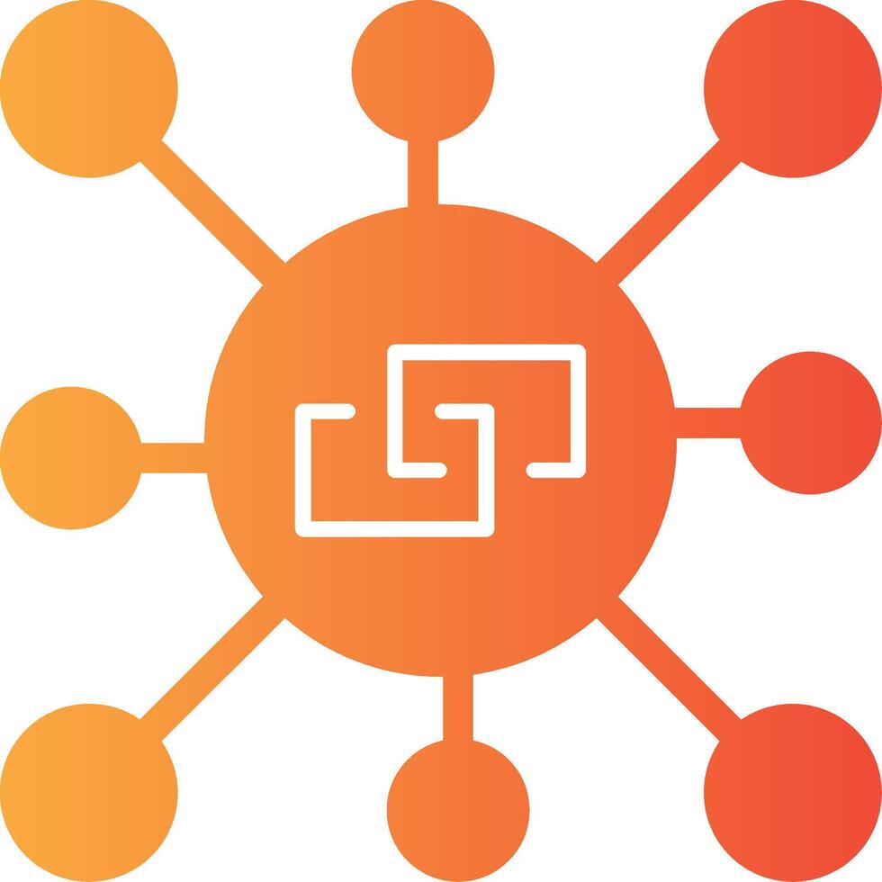 Link outreach Solid Multi Gradient Icon vector