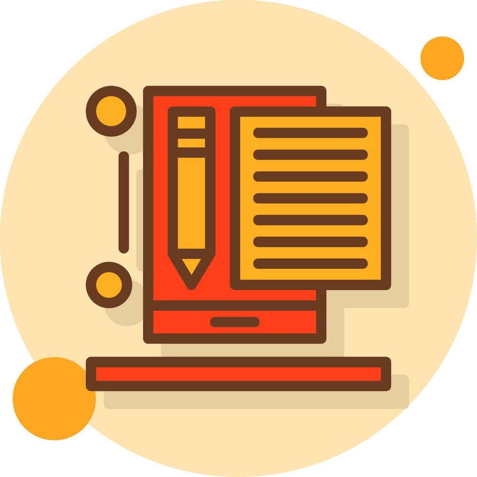 Content writer Filled Shadow Circle Icon vector