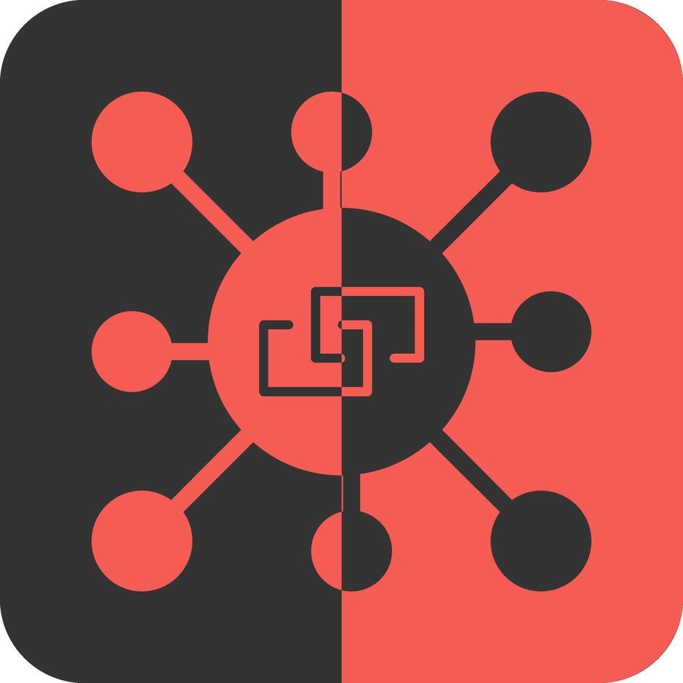Link outreach Red Inverse Icon vector