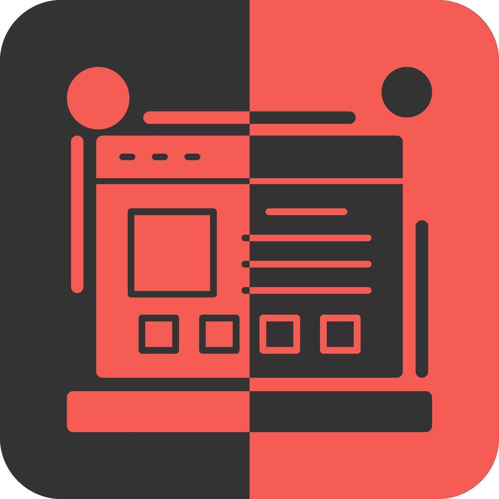 Landing page Red Inverse Icon vector