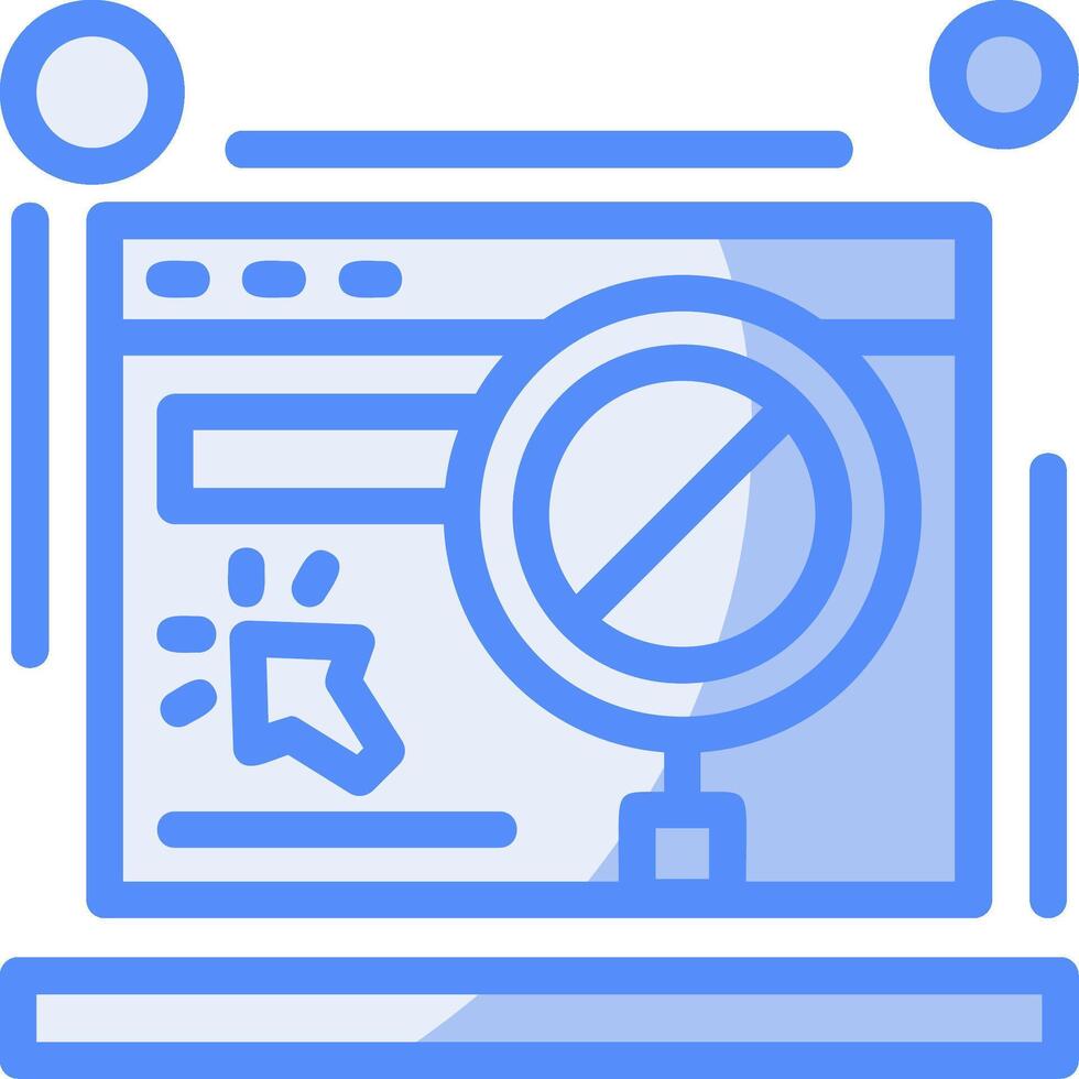 Click fraud Line Filled Blue Icon vector