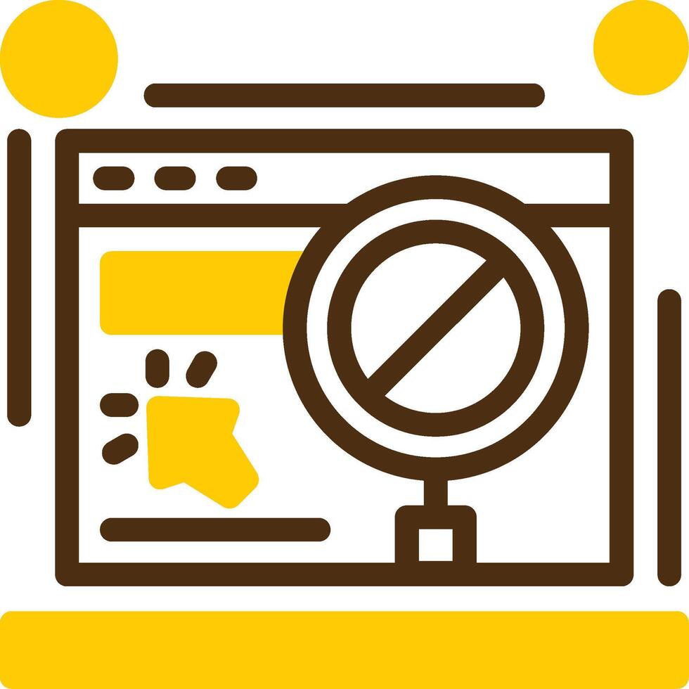 hacer clic fraude amarillo mentir circulo icono vector