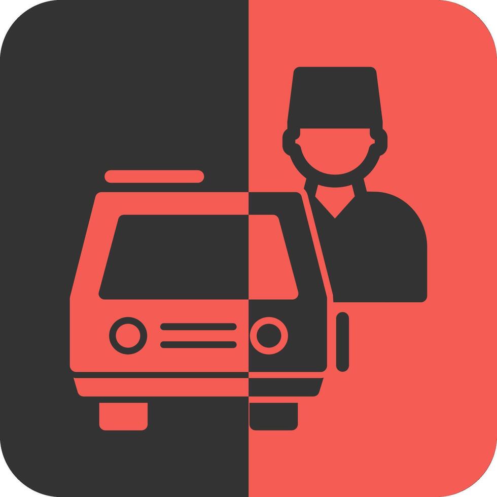 Valet parking Red Inverse Icon vector