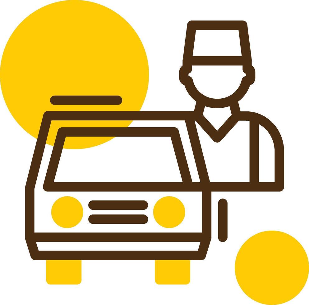 Valet parking Yellow Lieanr Circle Icon vector