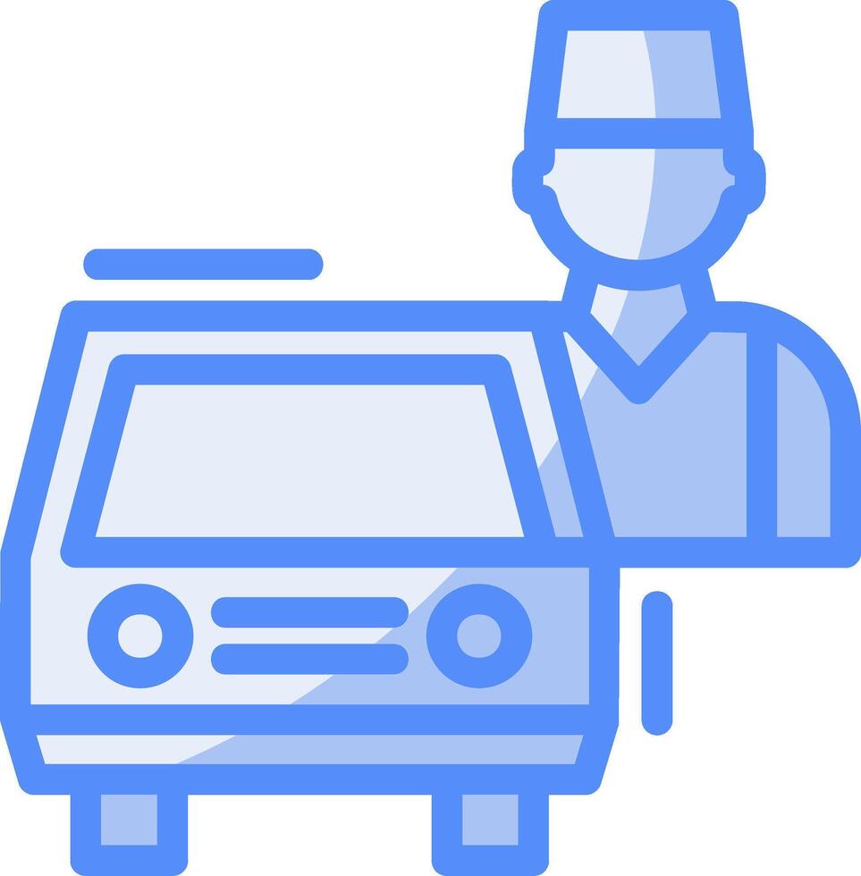 Valet parking Line Filled Blue Icon vector