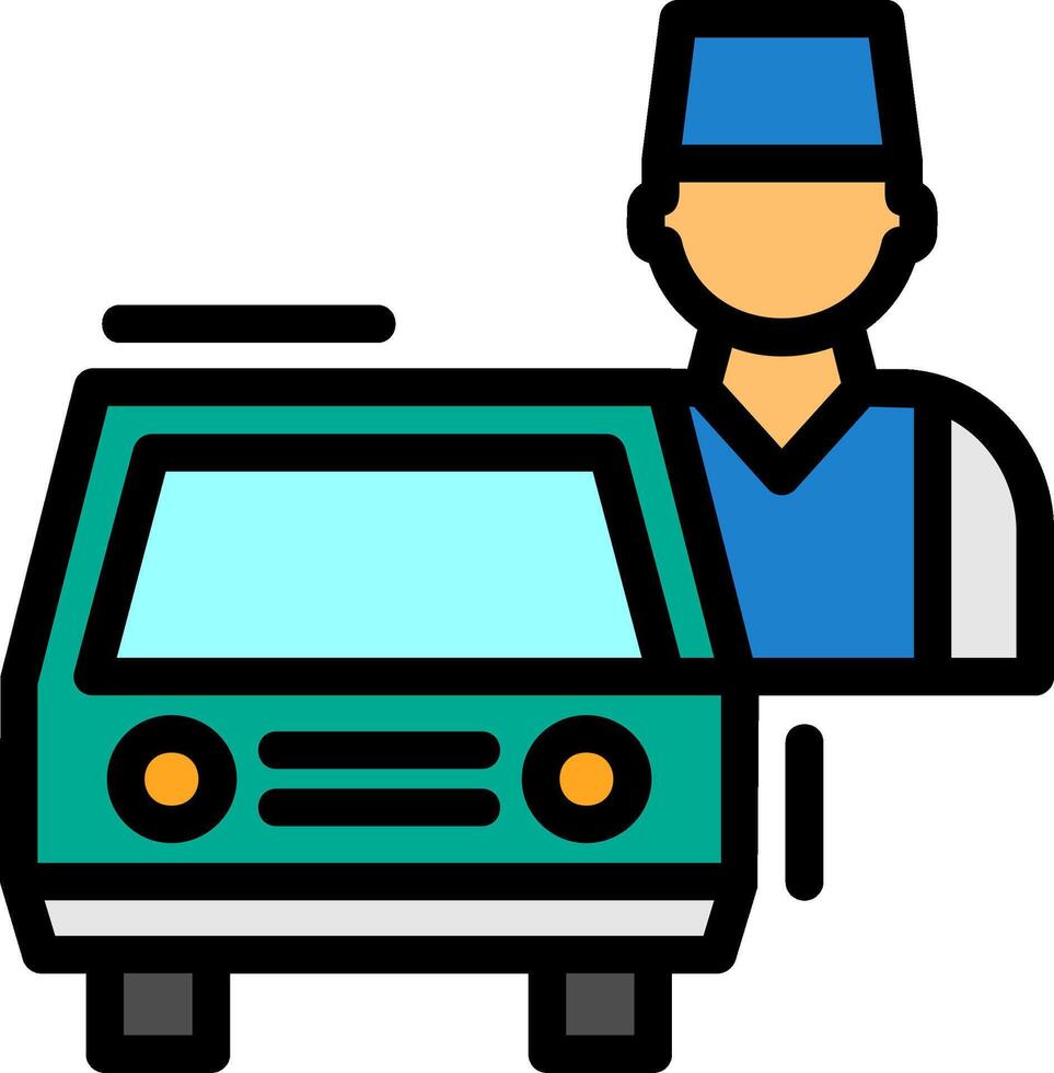 Valet parking Line Filled Icon vector