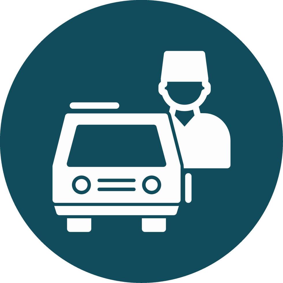 Valet parking Glyph Circle Icon vector