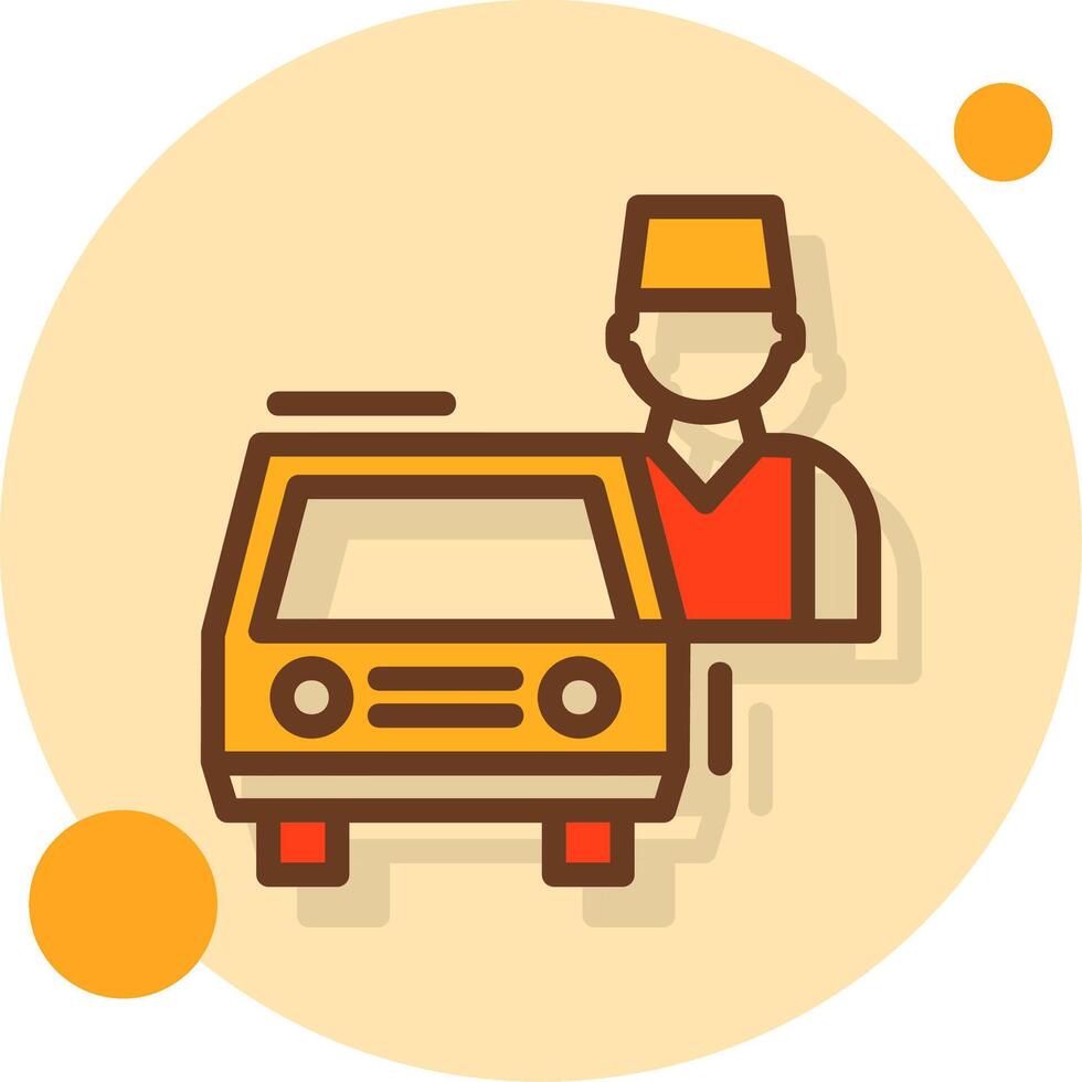 Valet parking Filled Shadow Circle Icon vector