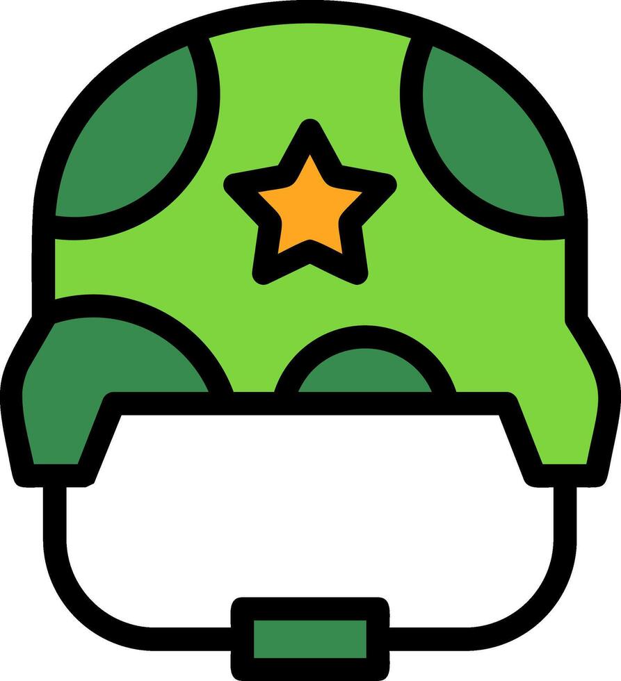 Military helmet Line Filled Icon vector