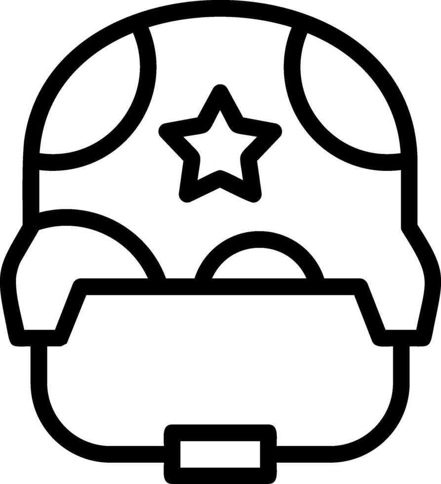 Military helmet Line Icon vector