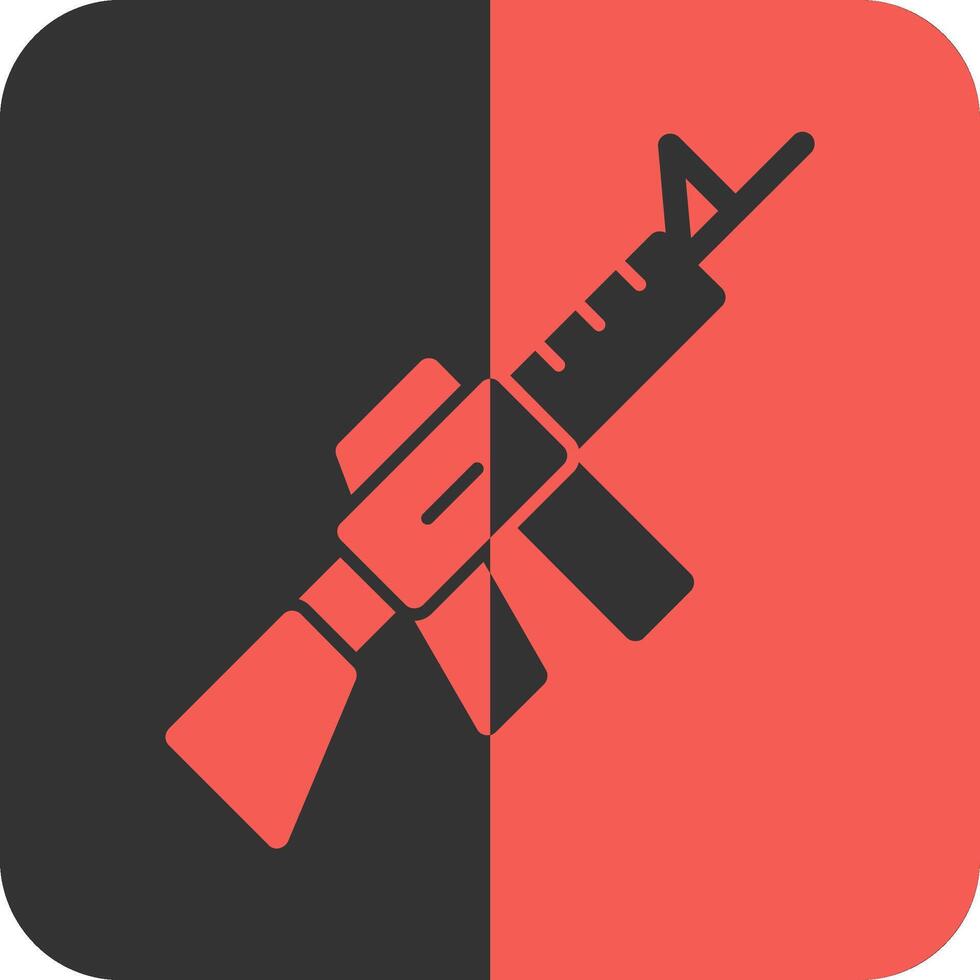 Rifle Red Inverse Icon vector