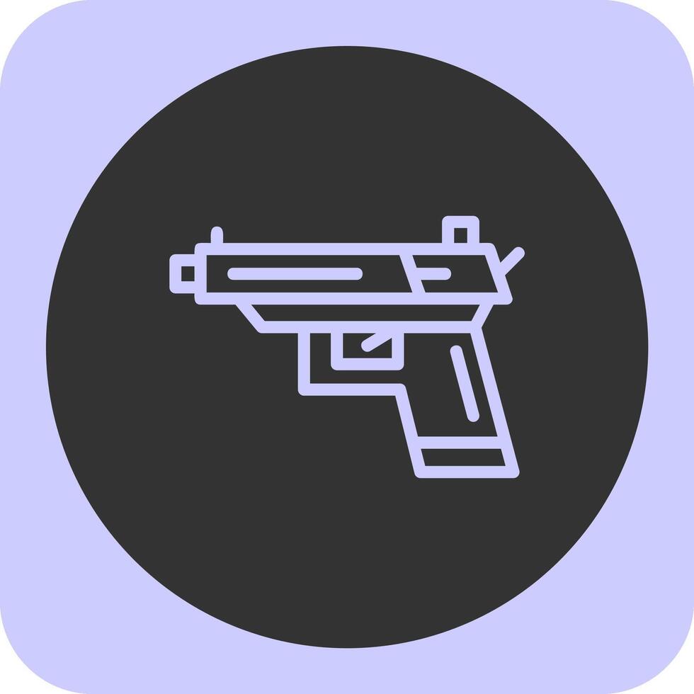 pistola lineal redondo icono vector