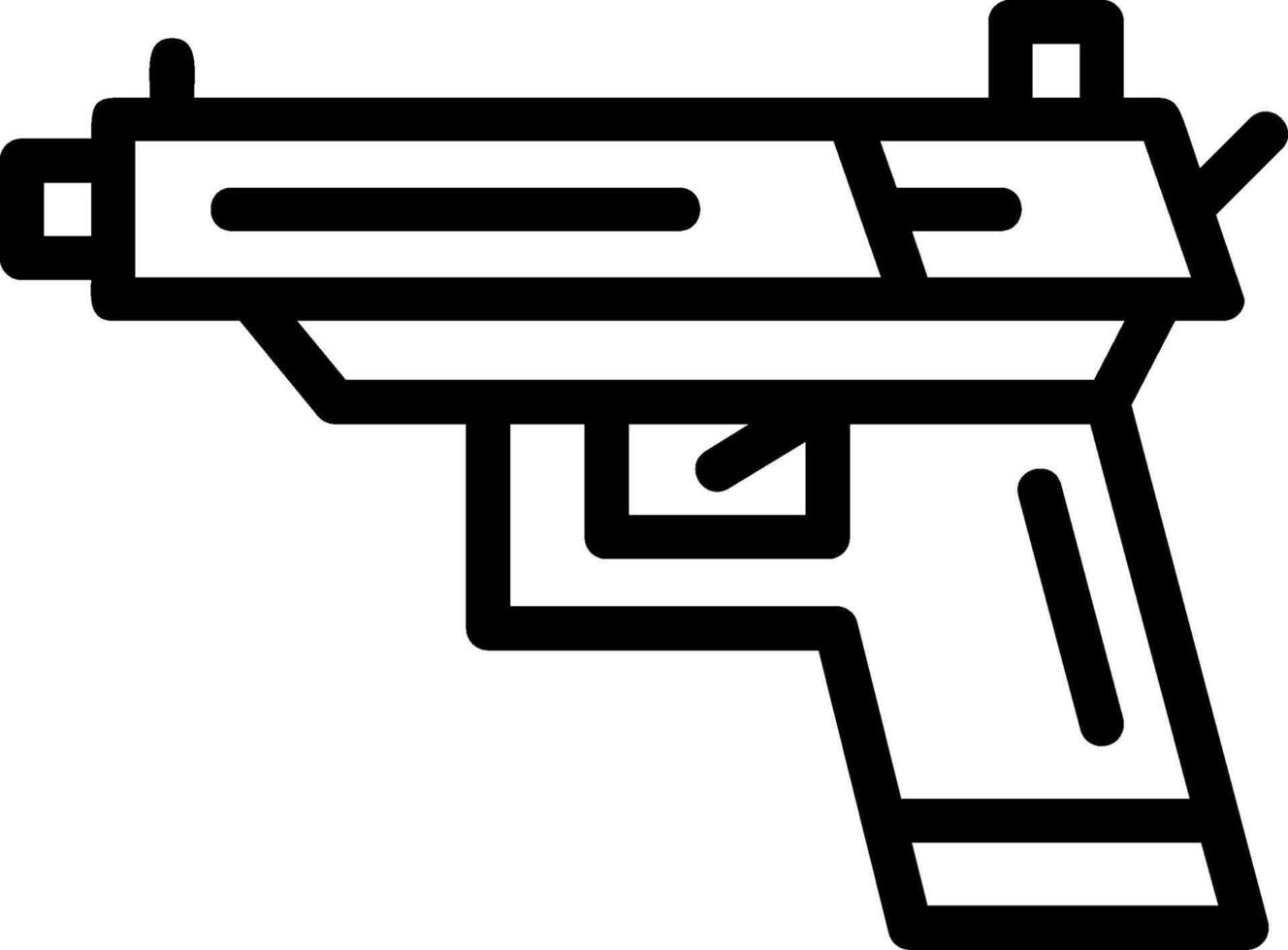 pistola línea icono vector