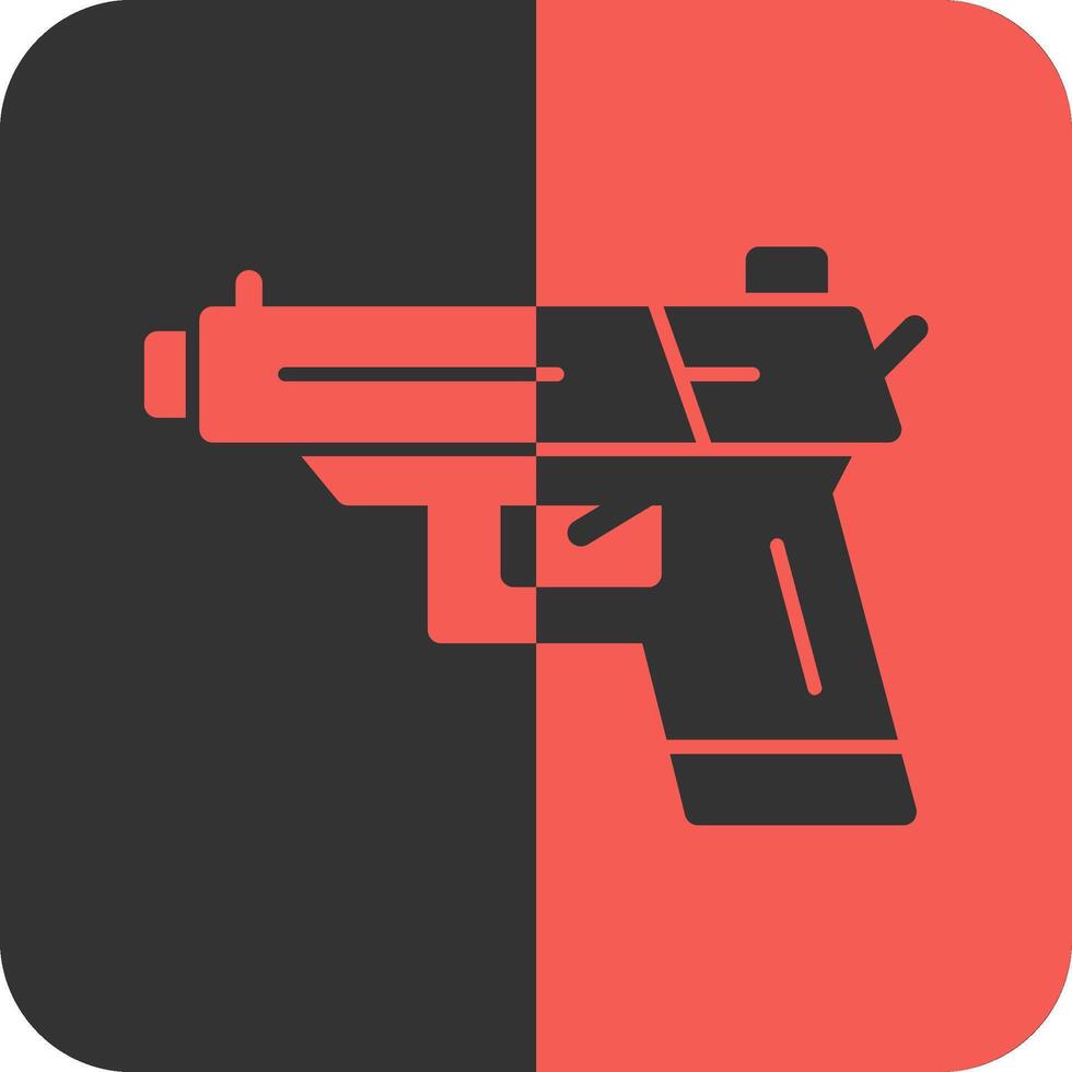 Handgun Red Inverse Icon vector