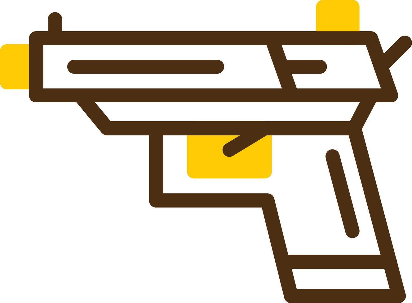 Handgun Yellow Lieanr Circle Icon vector