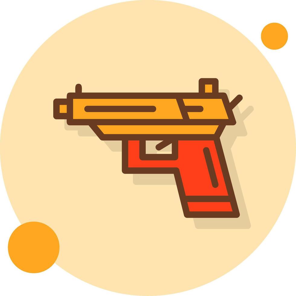 pistola lleno sombra circulo icono vector