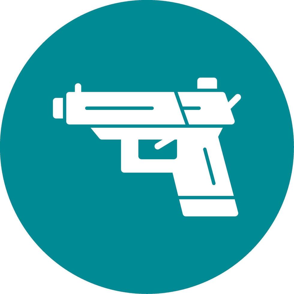 pistola glifo circulo icono vector