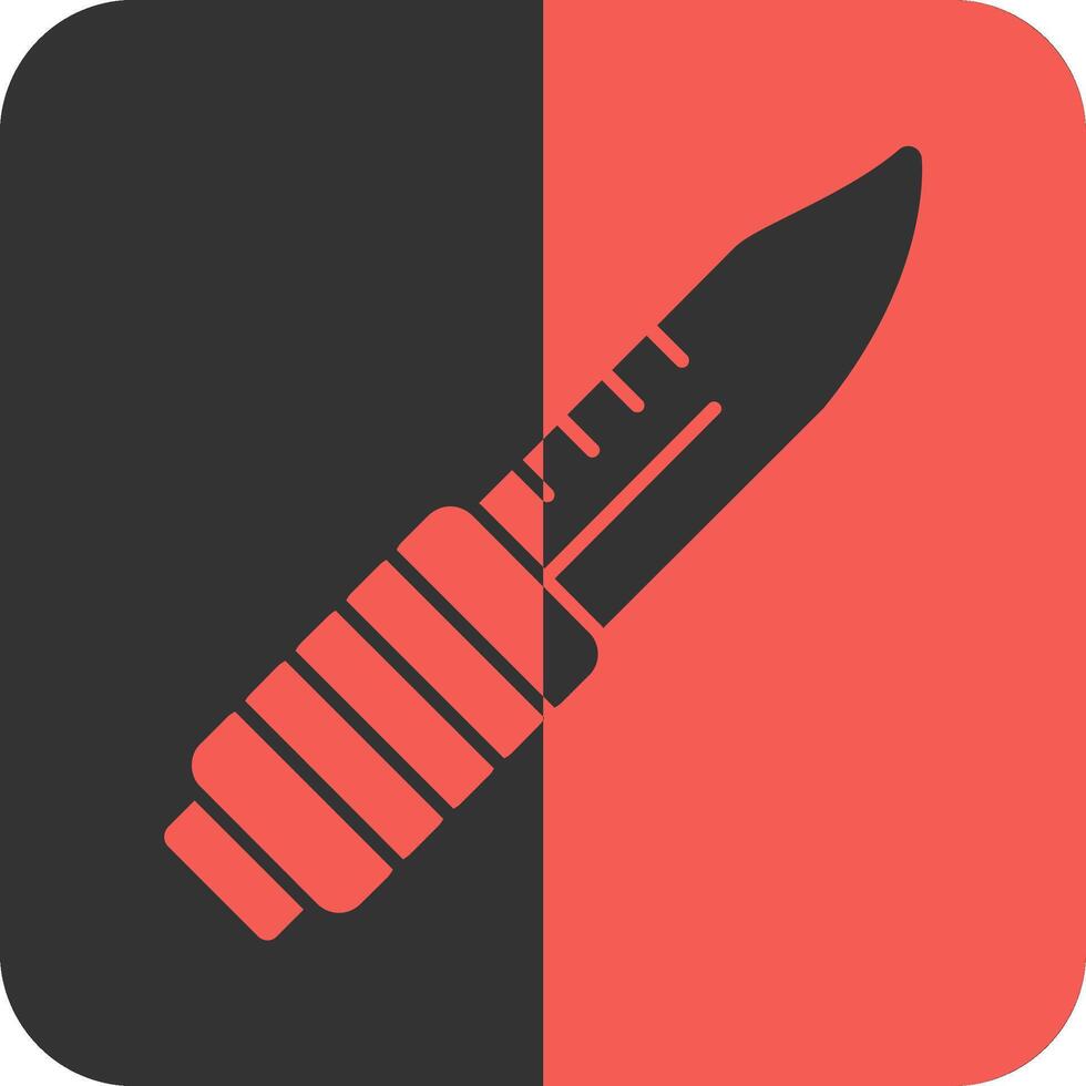 Bayonet Red Inverse Icon vector