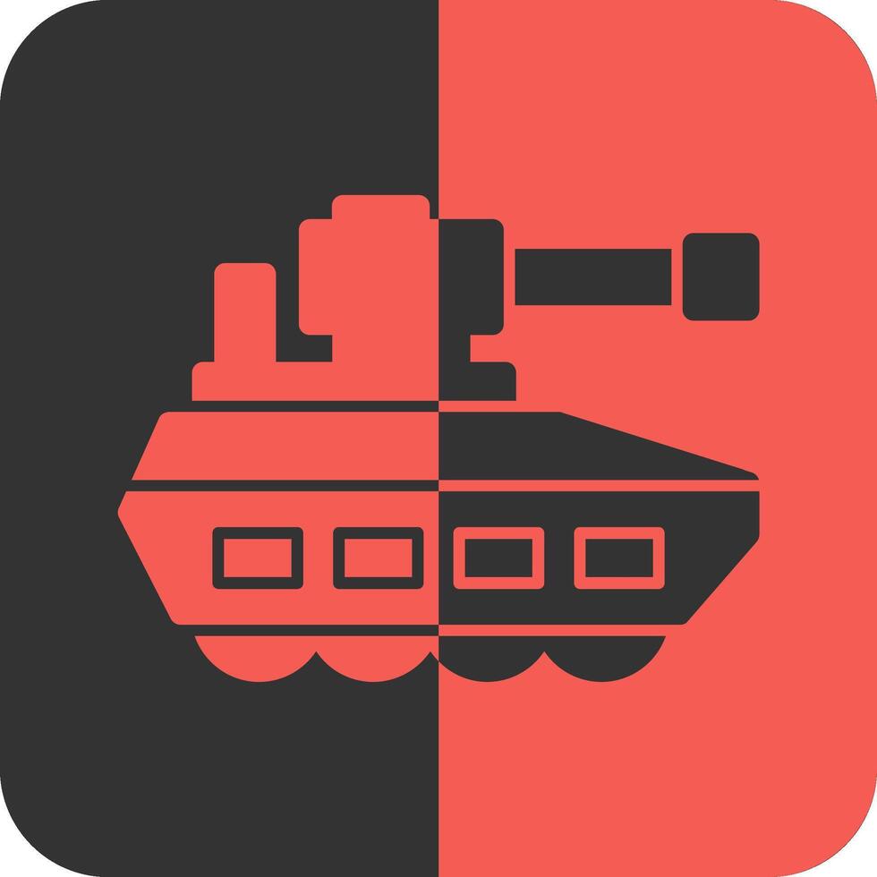 Tank Red Inverse Icon vector