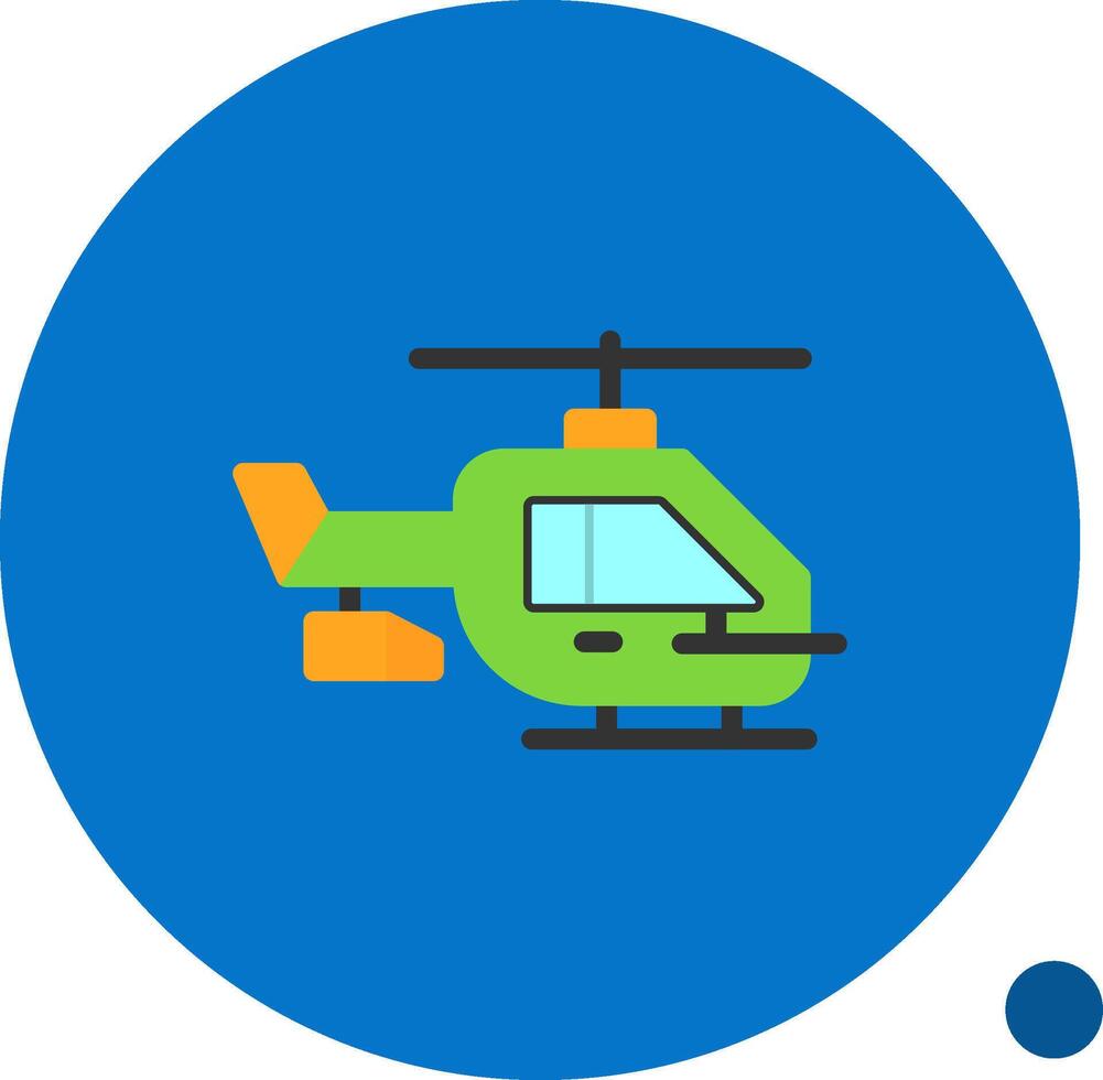 Helicopter Flat Shadow Icon vector