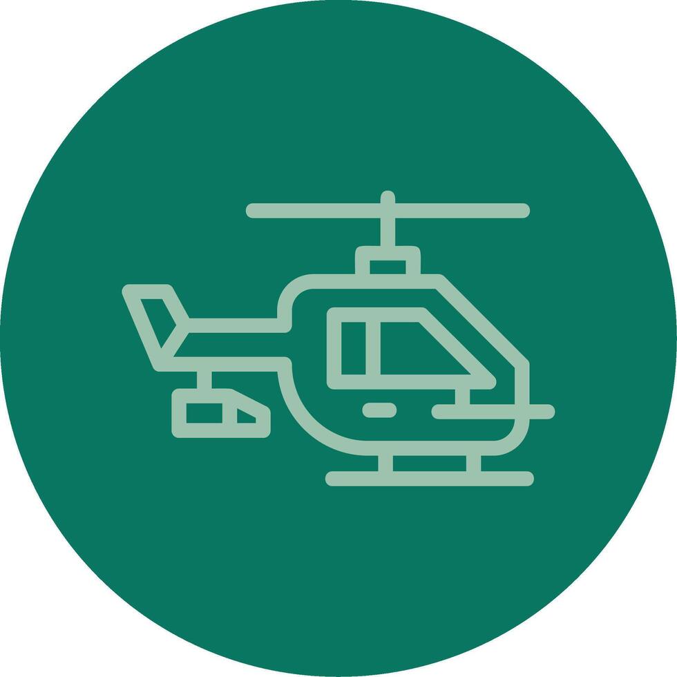 Helicopter Line Multi color Icon vector