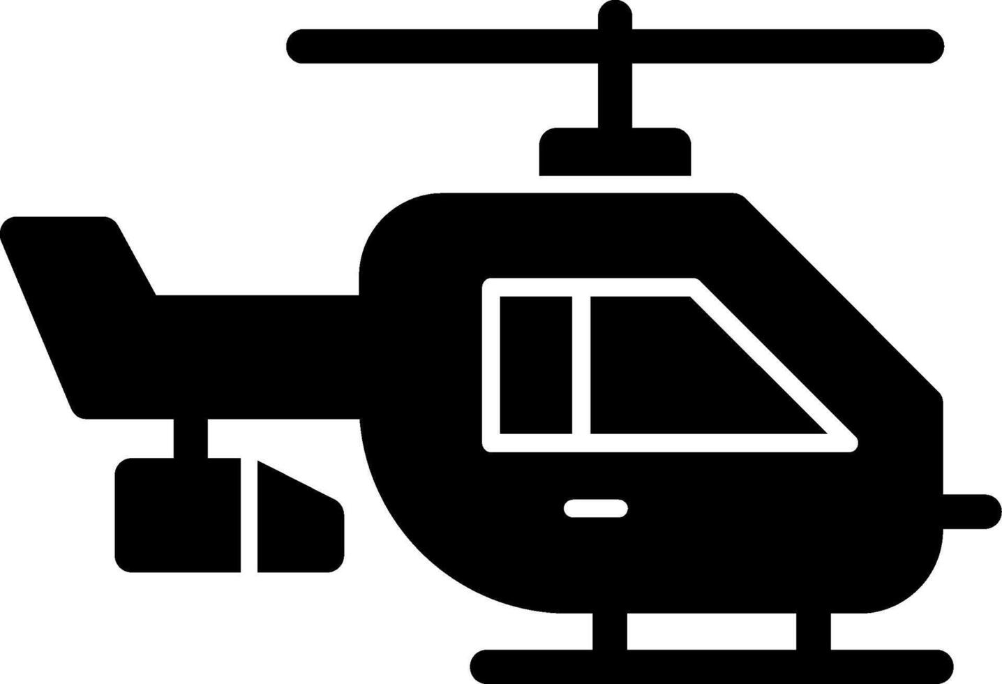 icono de glifo de helicóptero vector