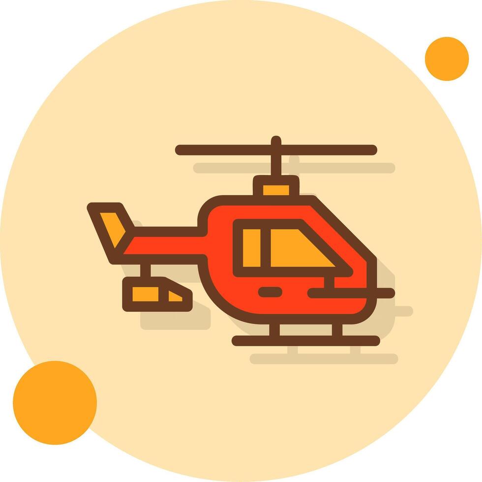 helicóptero lleno sombra circulo icono vector