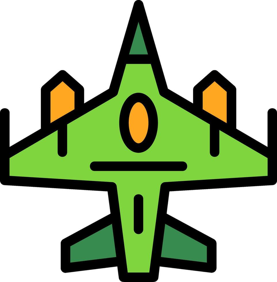 Fighter jet Line Filled Icon vector