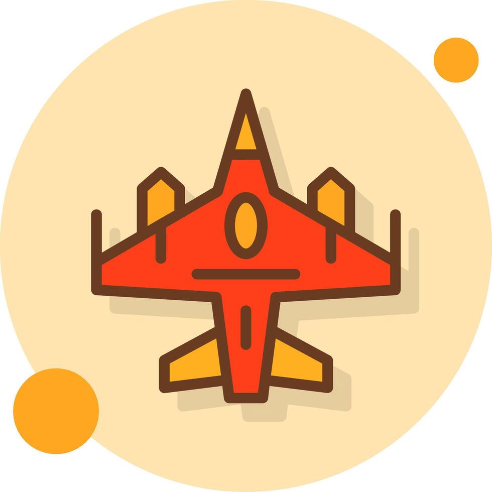 Fighter jet Filled Shadow Circle Icon vector