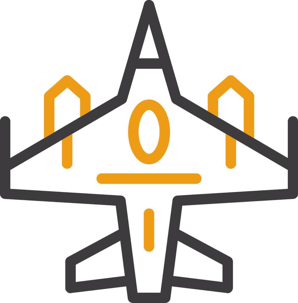 Fighter jet Line Two Color Icon vector