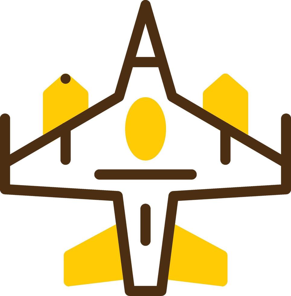 Fighter jet Yellow Lieanr Circle Icon vector