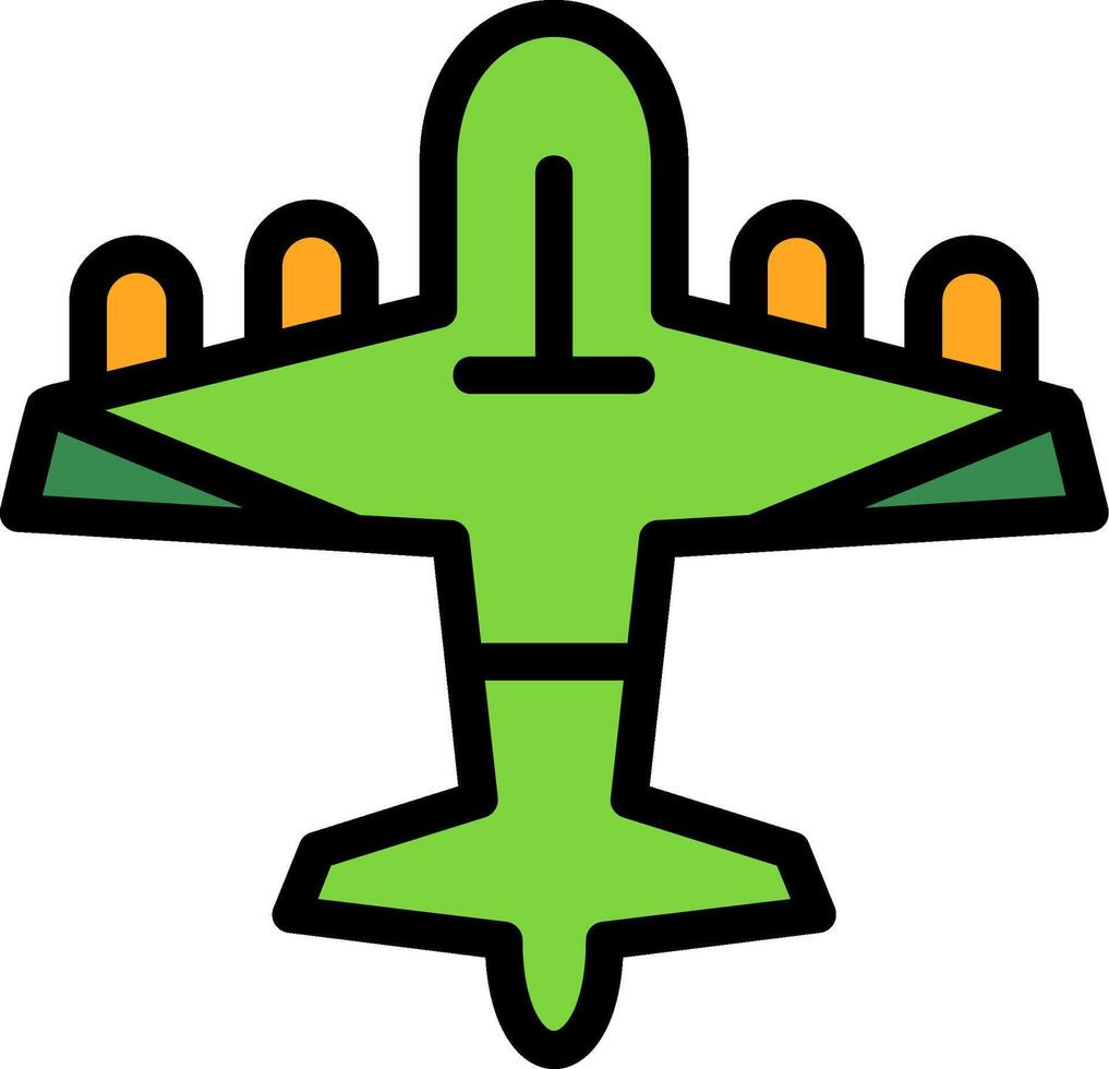 Bomber plane Line Filled Icon vector