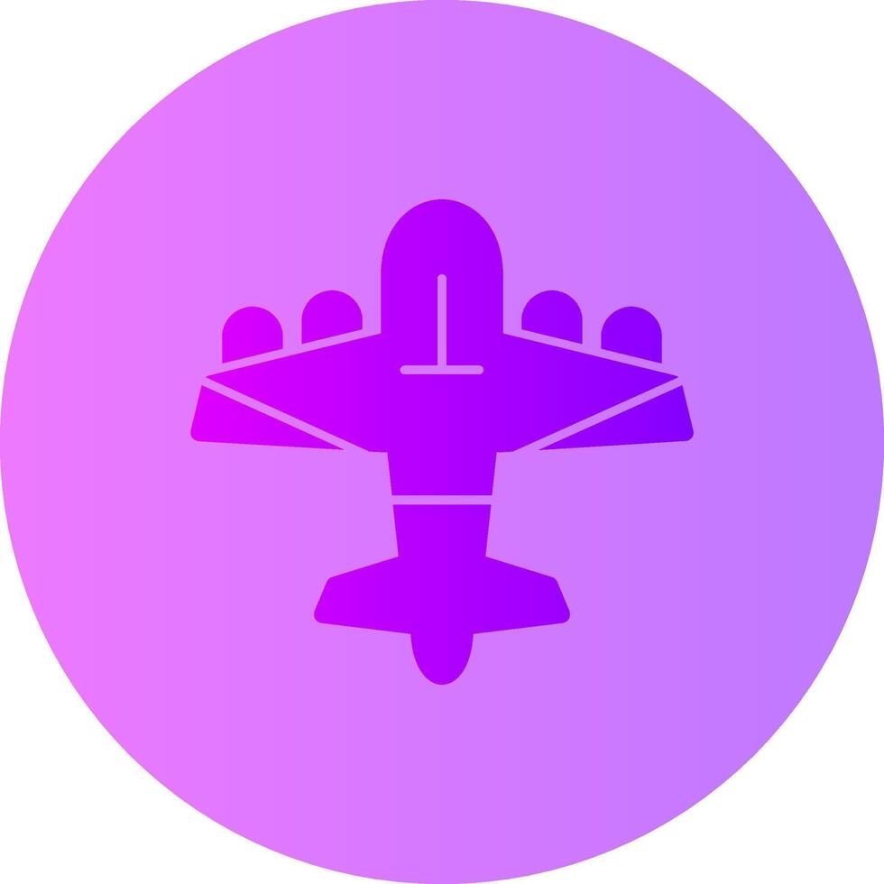 Bomber plane Gradient Circle Icon vector