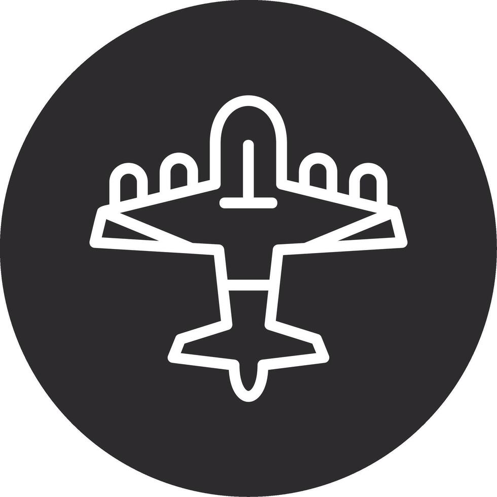 Bomber plane Inverted Icon vector