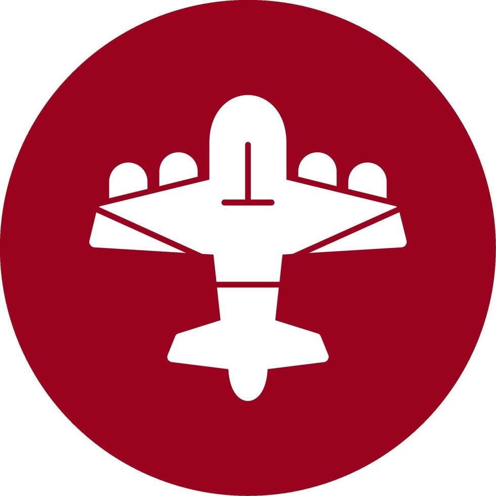 Bomber plane Glyph Circle Icon vector